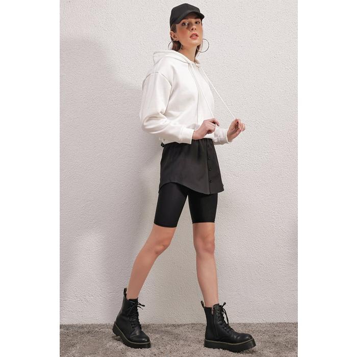 1888 Sweatshirt Kazak Altı Gömlek Etek - Siyah