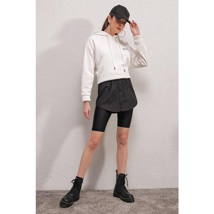 1888 Sweatshirt Kazak Altı Gömlek Etek - Siyah