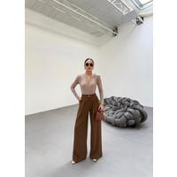 230 Gr Poly Viscose Full Lycra Pi̇leli̇ Palazzo Pantolon