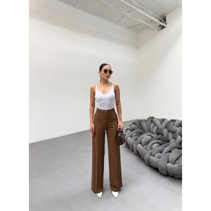 230 Gr Poly Viscose Lycra Metal Düğme Palazzo Pantolon