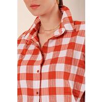 3900 Oversize Uzun Basic Gömlek - Taba