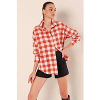 3900 Oversize Uzun Basic Gömlek - Taba