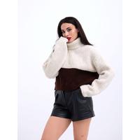 3904 TRİKO BALIKÇI ÇİZGİLİ KAZAK-KREM-KAHVE