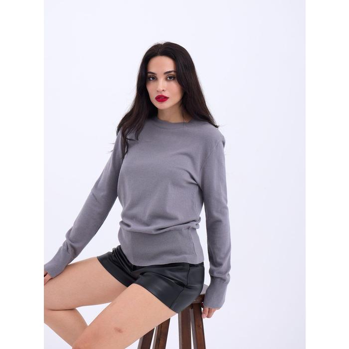 4217 TRİKO BASİC KAZAK-GRİ