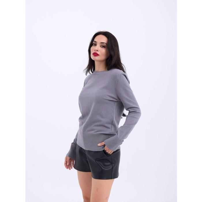 4217 TRİKO BASİC KAZAK-GRİ