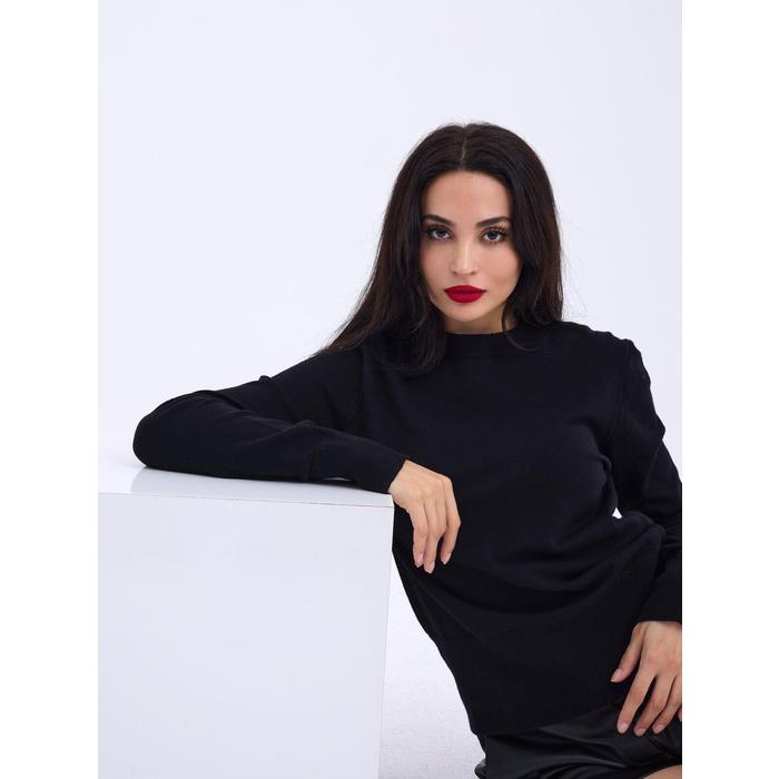 4217 TRİKO BASİC KAZAK-SİYAH