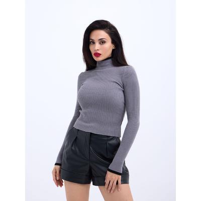 42251 TRİKO BALIKÇI FİTİLLİ KAZAK-GRİ-SİYAH