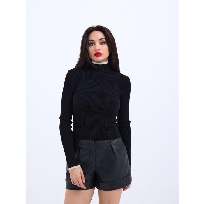 42251 TRİKO BALIKÇI FİTİLLİ KAZAK-SİYAH-EKRU