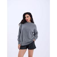 42331 TRİKO SIFIR YAKA SALAŞ KAZAK-GRİ