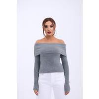 42431 TRİKO DEGAJE YAKA KAZAK-ANTRASİT