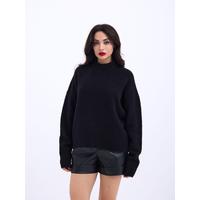 43031 TRİKO YARIM BALIKÇI KISA KAZAK-SİYAH
