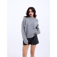 43031 TRİKO YARIM BALIKÇI KISA KAZAK-GRİ