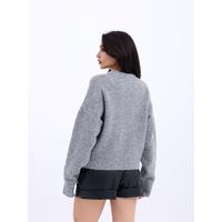 43031 TRİKO YARIM BALIKÇI KISA KAZAK-GRİ
