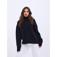 43081 TRİKO YARIM BALIKÇI SALAŞ KAZAK-SİYAH