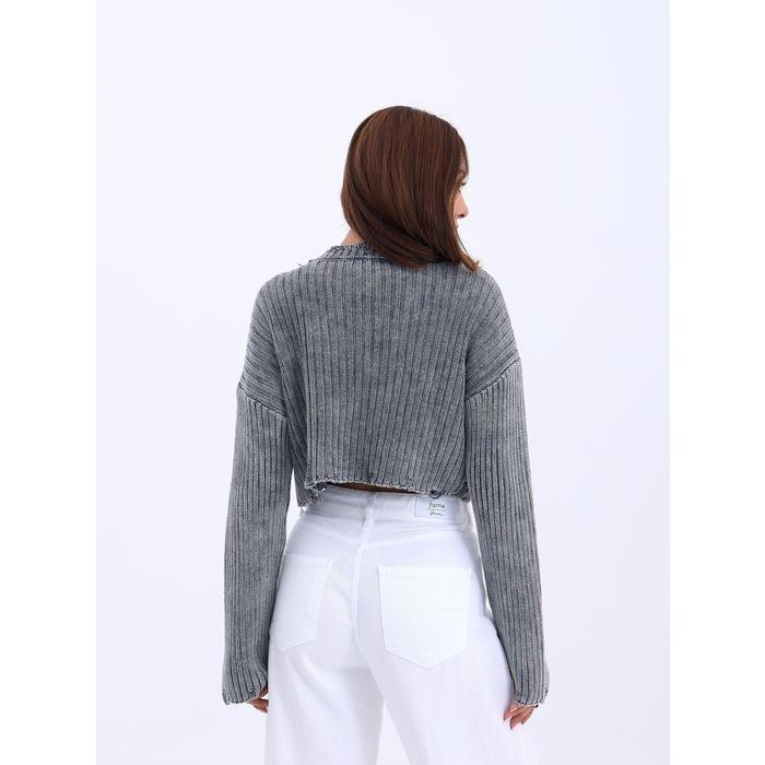 43191 TRİKO CROP KAZAK-ANTRASİT