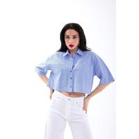 4873 GÖMLEK-MAVİ BEYAZ ÇİZGİLİ