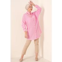 5845 Tesettür Tunik - Pembe