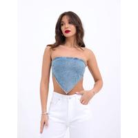 6222 KOT CROP-MAVİ