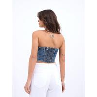 6285 KOT BLUZ-MAVİ