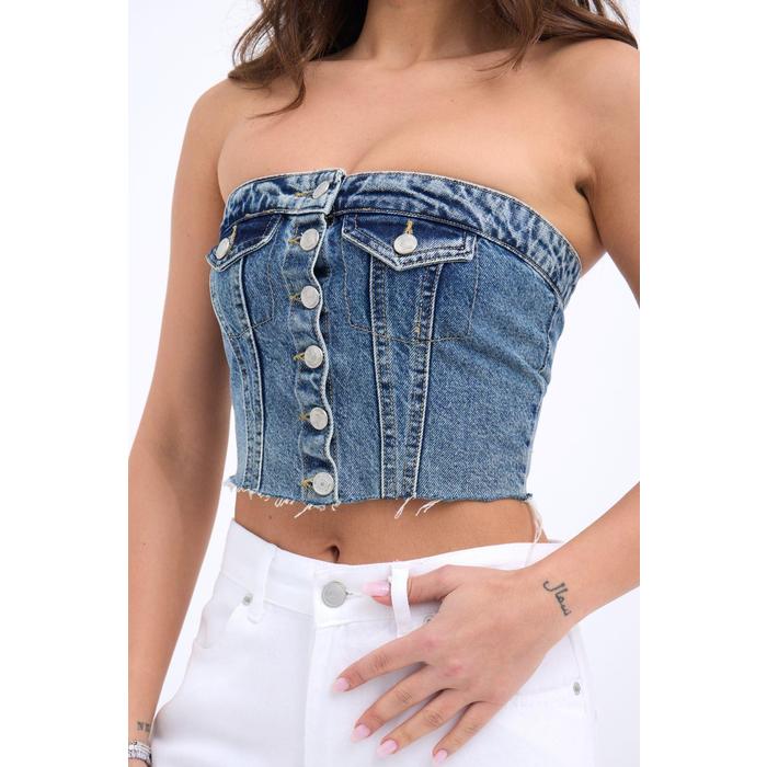 6285 KOT BLUZ-MAVİ