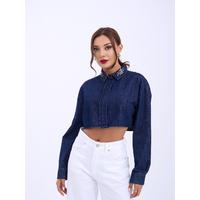 6603 KOT BLUZ-MAVİ