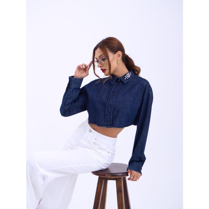 6603 KOT BLUZ-MAVİ