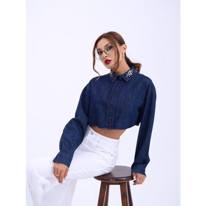 6603 KOT BLUZ-MAVİ