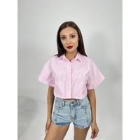 6882 BLUZ-PEMBE ÇİZGİLİ
