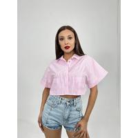 6882 BLUZ-PEMBE ÇİZGİLİ
