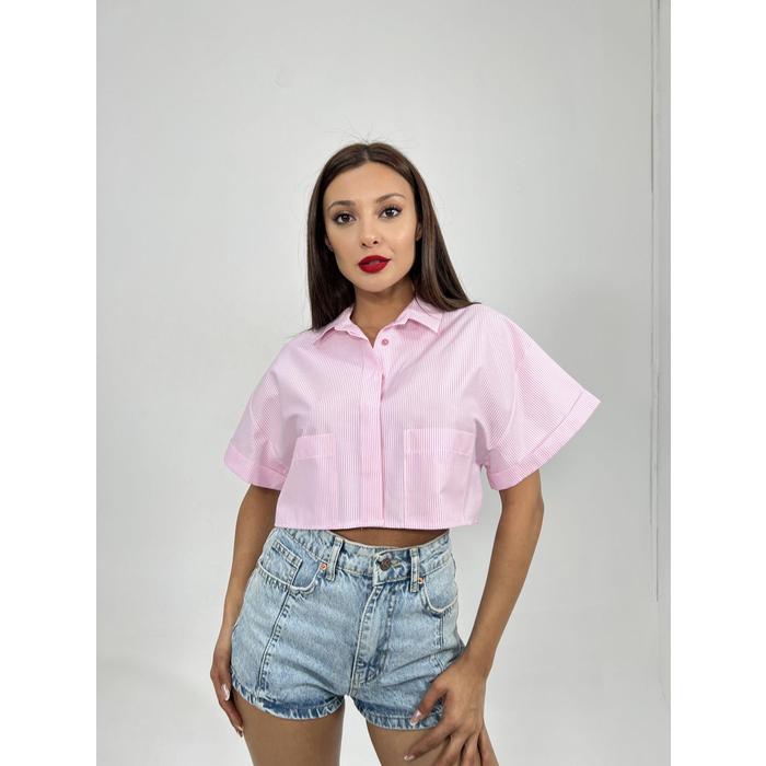 6882 BLUZ-PEMBE ÇİZGİLİ
