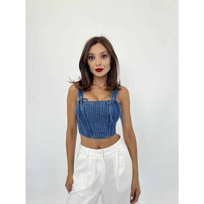 6987 KOT BLUZ-MAVİ