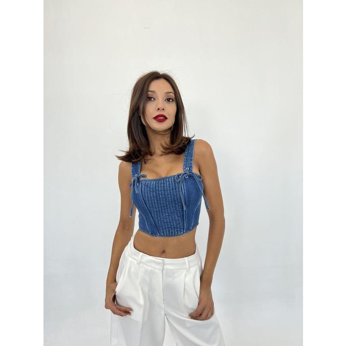 6987 KOT BLUZ-MAVİ