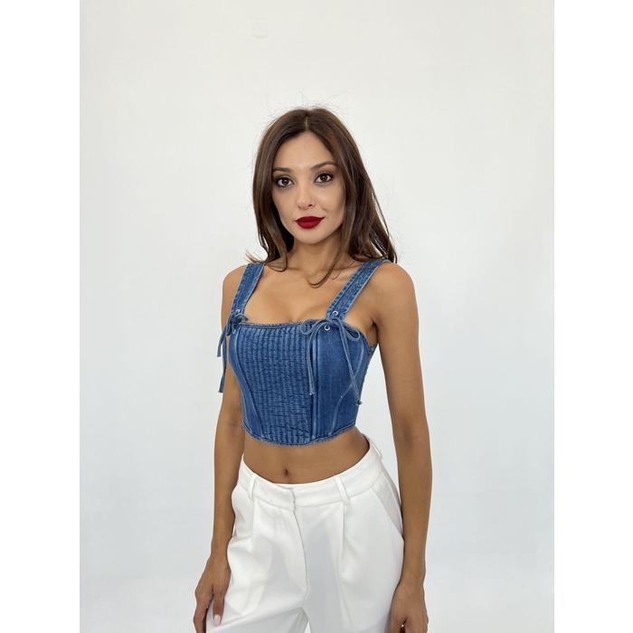 6987 KOT BLUZ-MAVİ