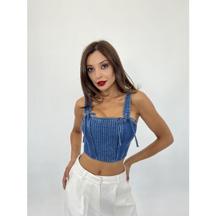 6987 KOT BLUZ-MAVİ