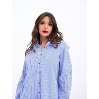 7057 GÖMLEK-MAVİ BEYAZ ÇİZGİLİ