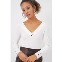 923 Uzun Kollu Body - Beyaz