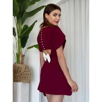 Alka İncili Fiyonk Detay Elbise