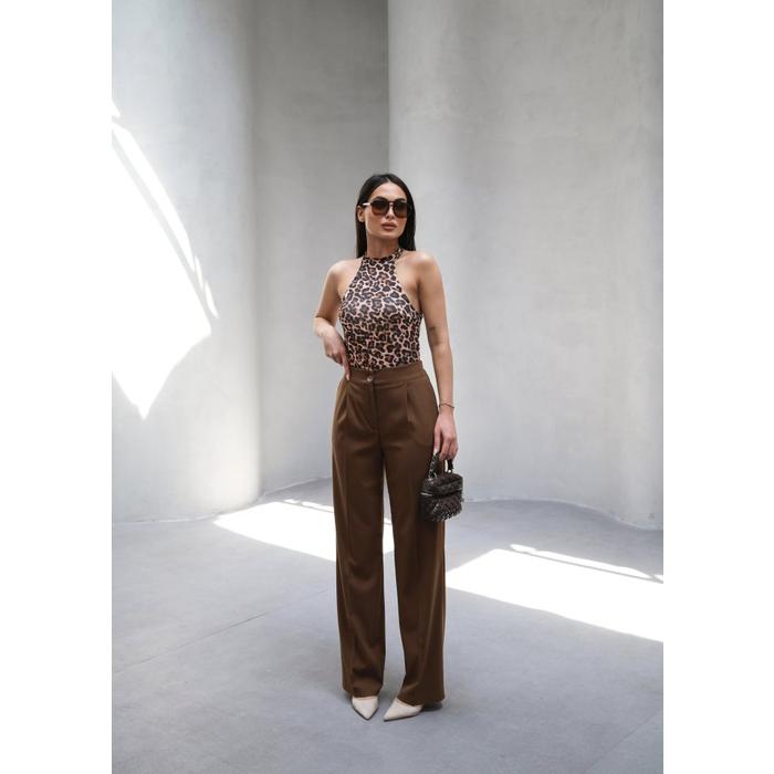 Arkasi Lasti̇kli̇ Pi̇leli̇ Dökümlü Wide Leg Pantolon