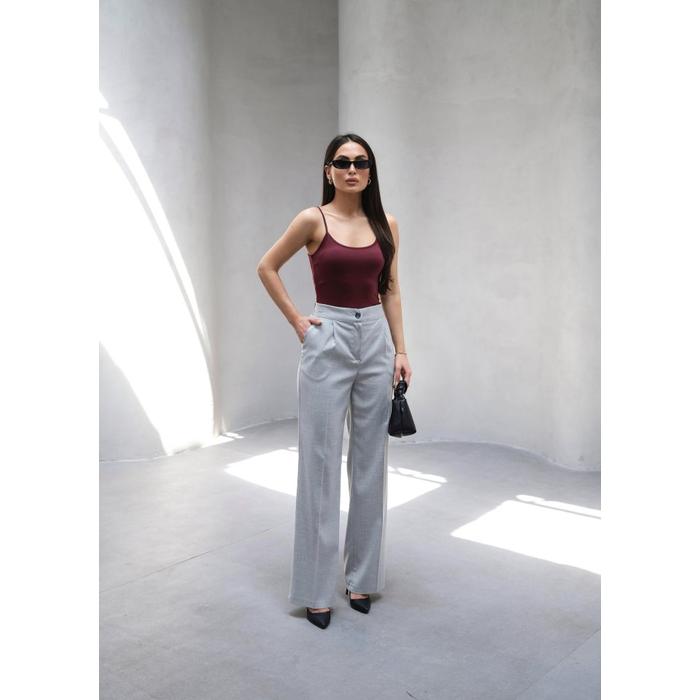Arkasi Lasti̇kli̇ Pi̇leli̇ Dökümlü Wide Leg Pantolon