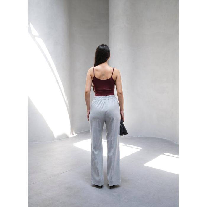 Arkasi Lasti̇kli̇ Pi̇leli̇ Dökümlü Wide Leg Pantolon