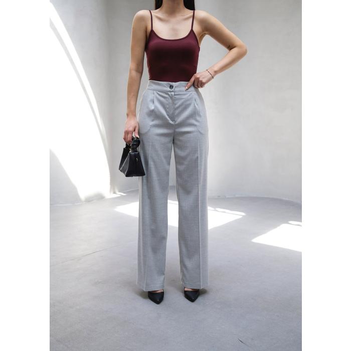 Arkasi Lasti̇kli̇ Pi̇leli̇ Dökümlü Wide Leg Pantolon