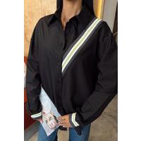 Bant Detaylı Oversize Poplin Gömlek 3436