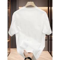 Baskılı Oversize Bisiklet Yaka T-shirt - Beyaz
