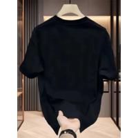 Baskılı Oversize Bisiklet Yaka T-shirt - Siyah