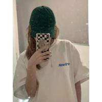 Baskılı Oversize Bisiklet Yaka T-shirt - Beyaz