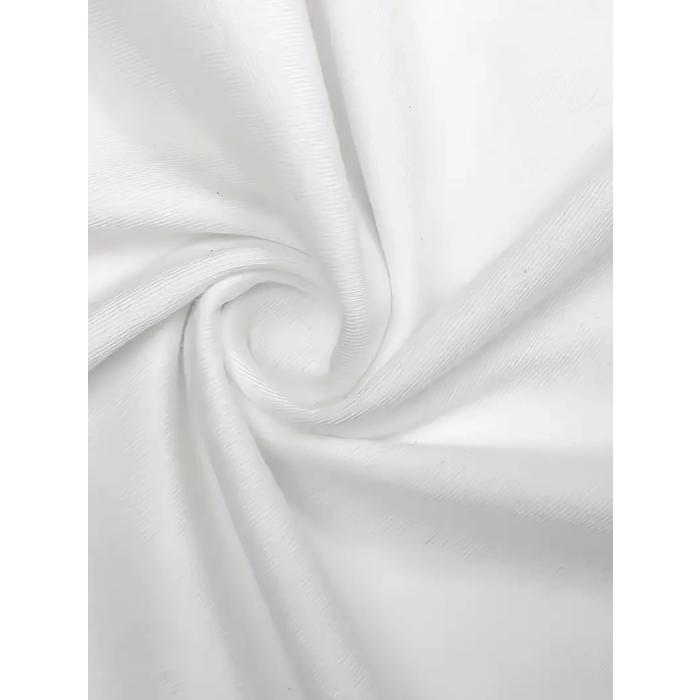 Baskılı Oversize Bisiklet Yaka T-shirt - Beyaz