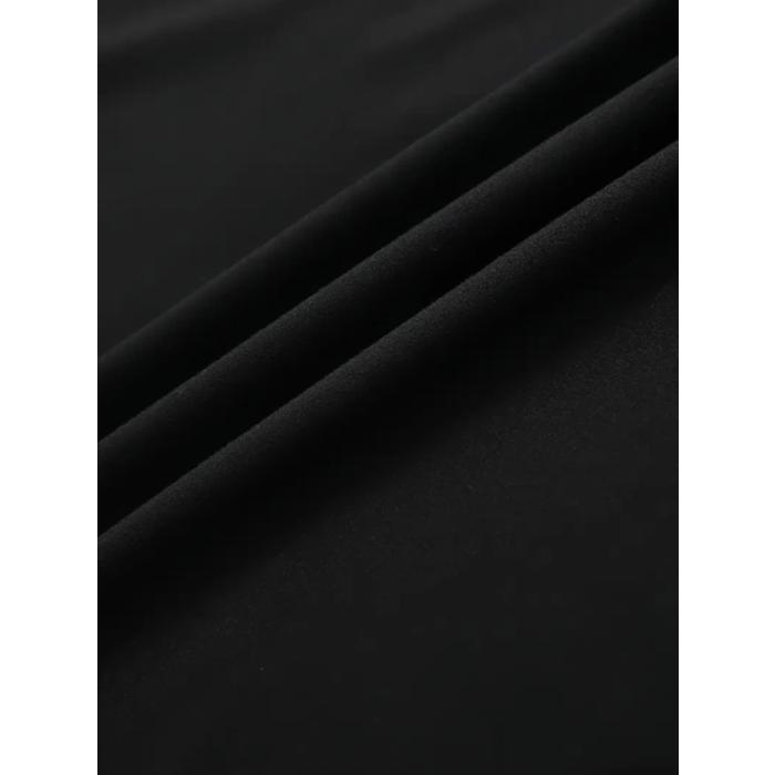 Baskılı Oversize Bisiklet Yaka T-shirt - Siyah