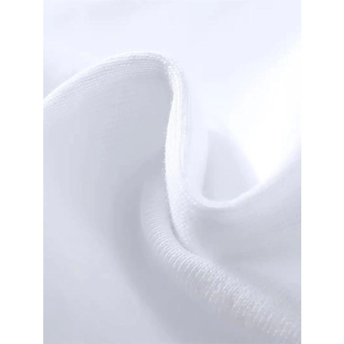 Baskılı Oversize Bisiklet Yaka T-shirt - Beyaz