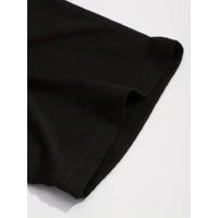 Baskılı Oversize Bisiklet Yaka T-shirt - Siyah