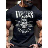 Baskılı Oversize Bisiklet Yaka T-shirt - Siyah